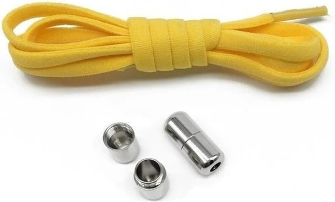 Elastische schoenveters - metalen sluiting - geel
