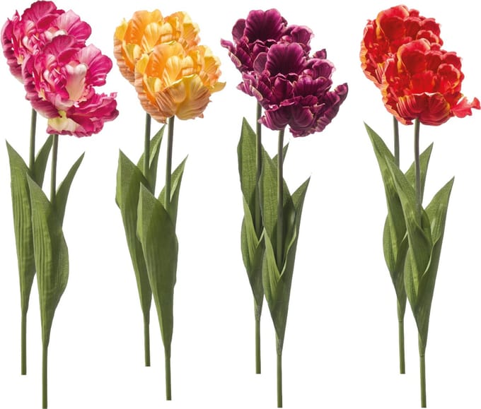Emerald - Kunstbloem Tulp Paris 66cm - Set van 8 - Kunstplant voor binnen