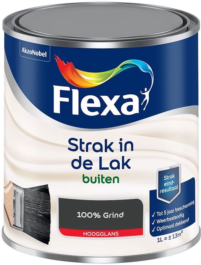 Flexa - Strak In De Lak Buitenlak Hoogglans - 100% Grind - Mengverf - 1 L