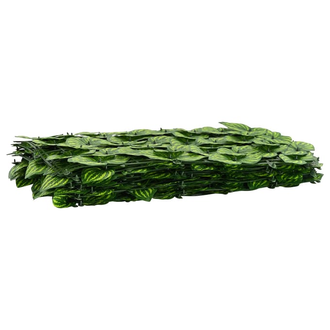 vidaXL - Balkonscherm - met - bladeren - Groen - en - Geel - 400 - x - 75 - cm