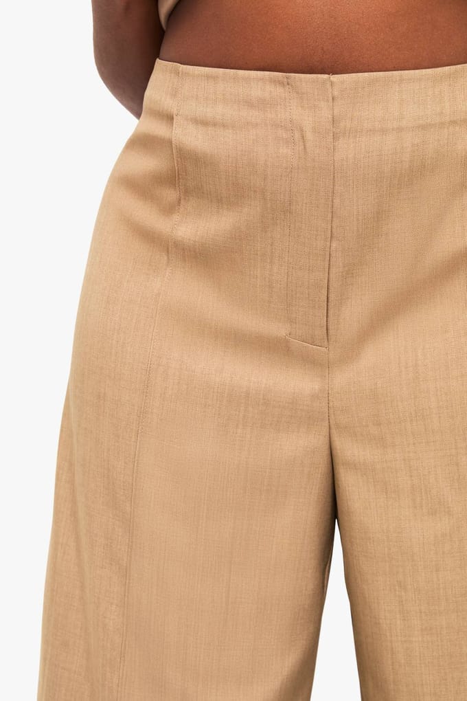 boohoo Dames Plus op maat gemaakte naaddetail broek | Mocha | Maat: 20