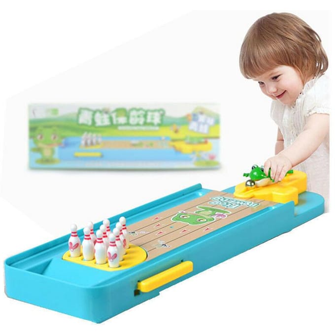 Mini enfants grenouille Bowling bureau jeux interactifs jouets éducatifs rampe de lancement beige
