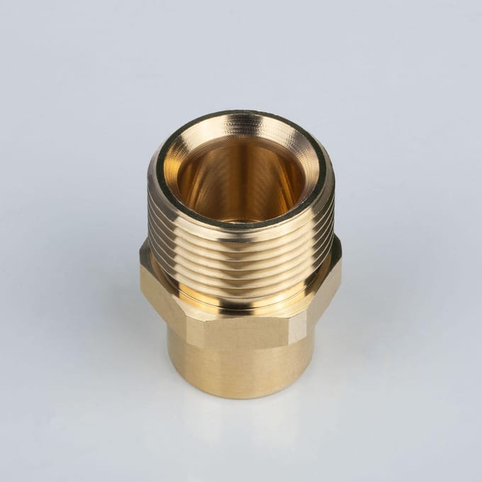 Rosfix Adapter Vervanging M22 naar 1/4" - Messing M22x1,5 Stift 14mm - 1/4" Intern - Geschikt voor Kränzle