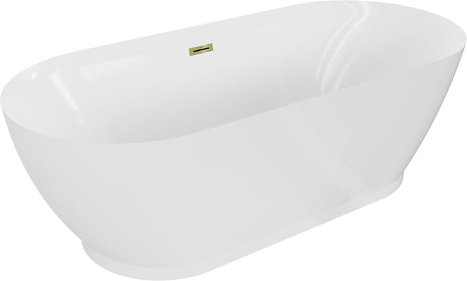Mexen Roxy vrijstaande badkuip 180 x 85 , wit, goud overloop - 51201808500-50