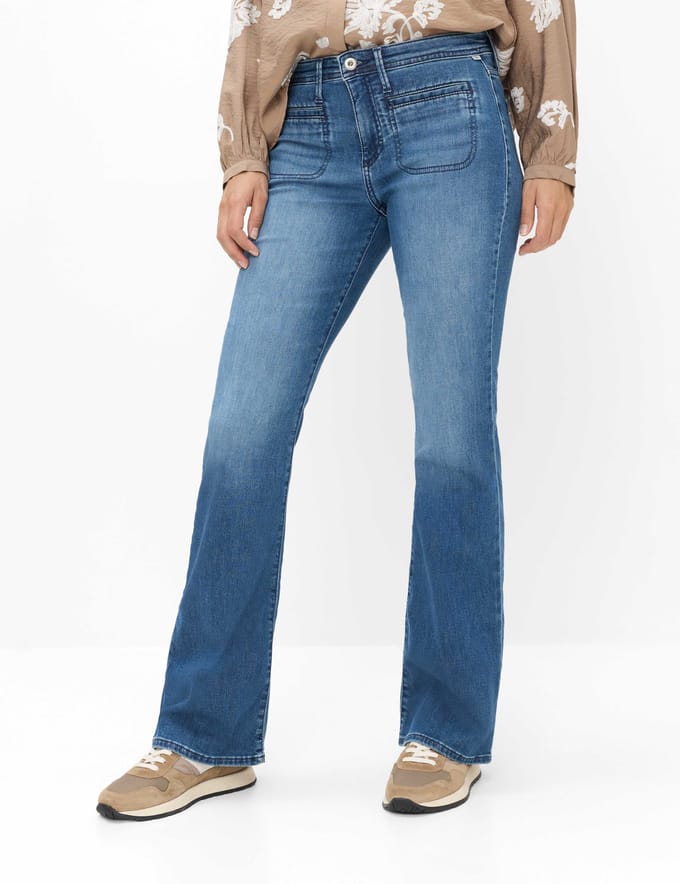 Brax Dames Jeans  Style SHAKIRA USED LIGHT BLUE, denim lichtblauw, maat 48