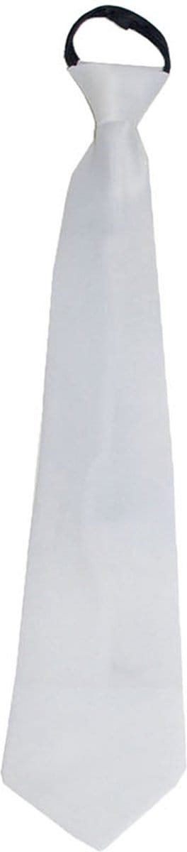 Funny Fashion Carnaval verkleed accessoires stropdas - wit - polyester - heren/dames