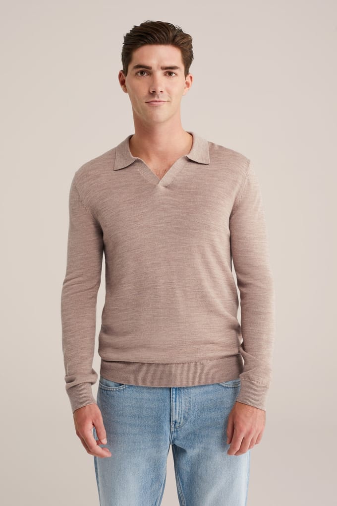 We Fashion Polo Light Brown Größe: M | Pullover Outlet | Herren | Braun