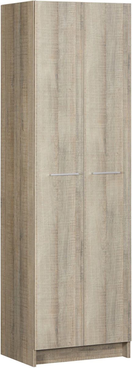 BEUK Kledingkast 2 deurs - Bavel - 180x54x42 cm - Donker Grijs Hout
