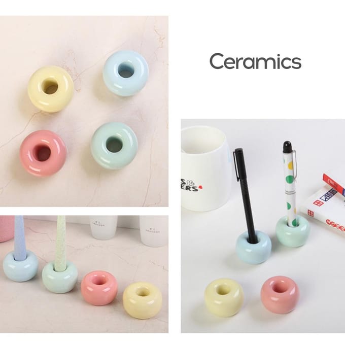 Eenvoudige zoete kleur Japanse stijl keramische materiaal tandenborstel basis pennenrek wit