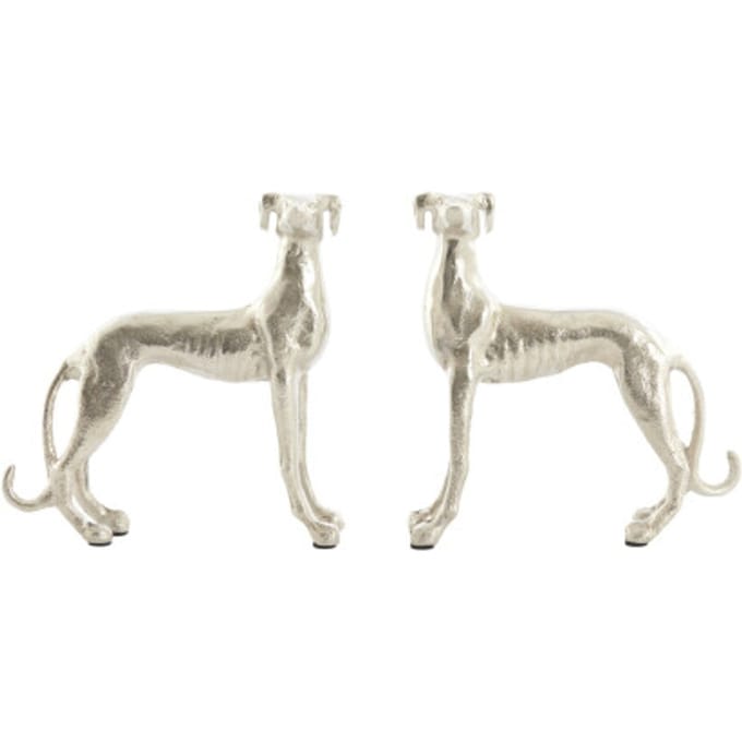 Light & Living - Ornament DOGS - 17x8x18 cm - Zilver - Set van 2