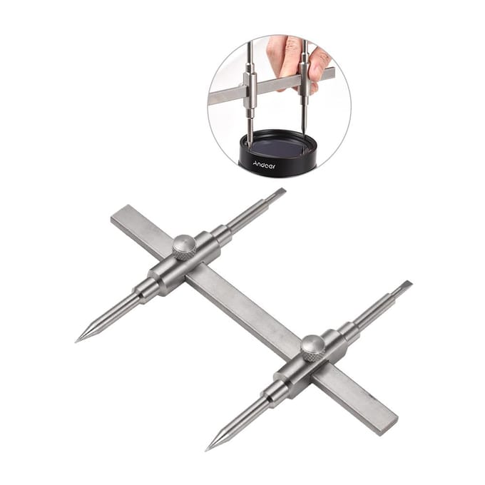 Reparatiegereedschap Cameragereedschap Afneembaar Boter-kaas-en-eierengereedschap voor cameralens Lensreparatieset met dubbele punt en 4 zilver