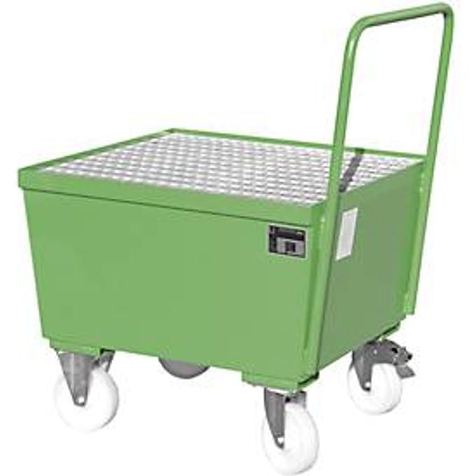 Lekbak type AW-F1, verrijdbaar, groen RAL6011