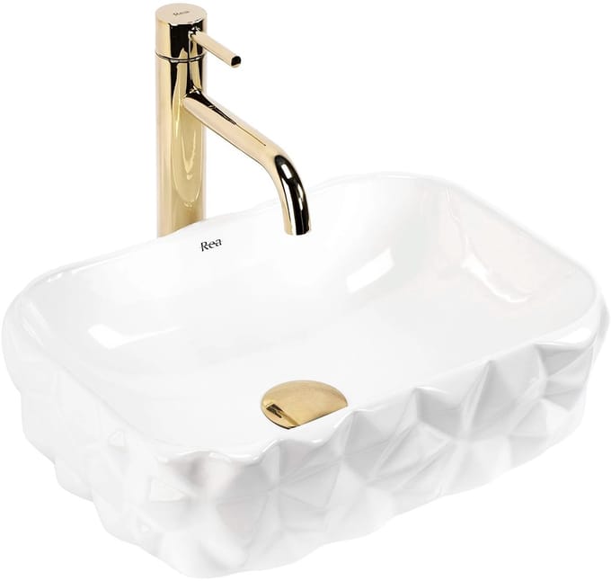 Rea - Zamia - Wastafel - Wit - 43X30X12,5Cm