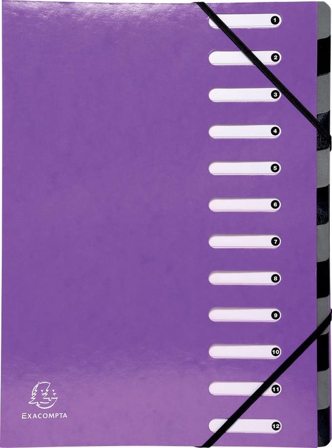 Exacompta IDERAMA® Harmonika Sorteermap - 12 indelingen - Purper - 53926E