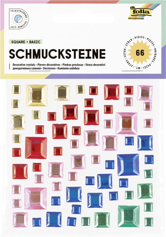folia Vierkante iriserende sierstenen, zelfklevend