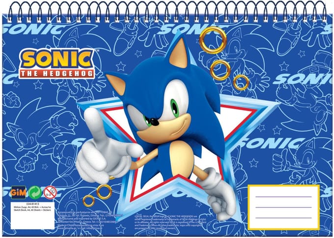 Sonic the Hedgehog Rush Sonic the Hedgehog A/4 spiraal schetsboek, 30 bladen