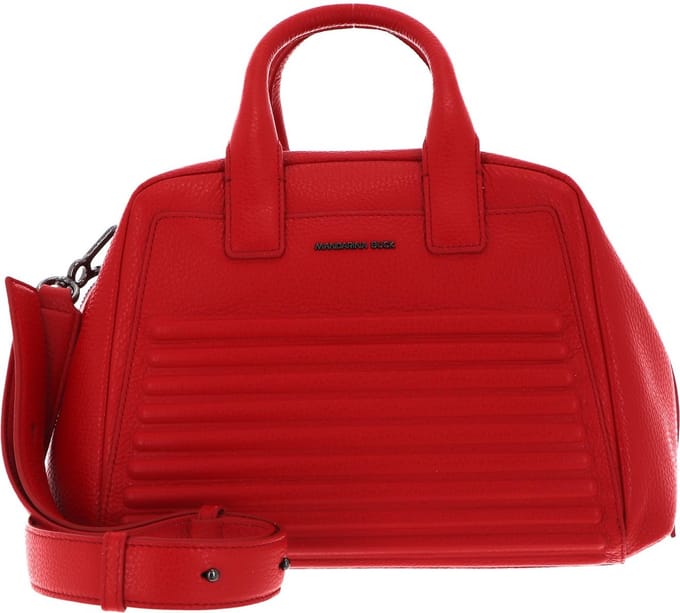 MANDARINA DUCK Leren Handtas Schoudertas I-Con Tote Flame Scarlet Rood