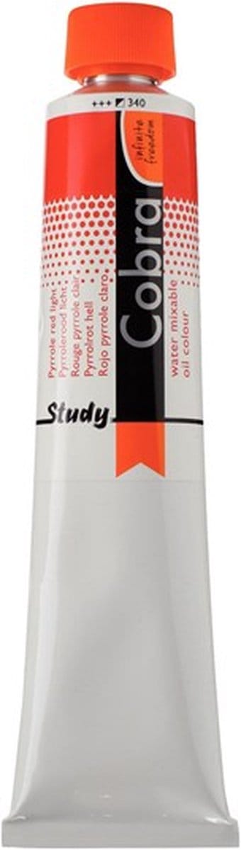 Cobra Study Water Vermengbare Olieverf Tube - Pyrrolerood licht 340 - 200 ml