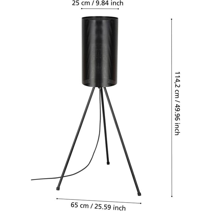 EGLO Ladunara Staande lamp buiten - E27 - Ø 57 cm - Zwart