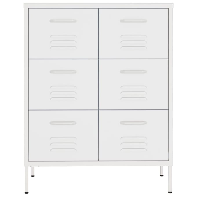 vidaXL - Ladekast - 80x35x101,5 - cm - staal - wit