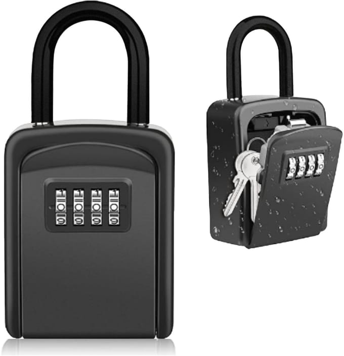 Dailygoods- Sleutelkast Hoog Veiligheid - Sleutelkastje Met Code - Waterdicht - Robuust - Ruime Opbergruimte - Verstelbare Haak - Sleutelsafe