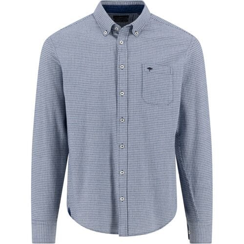 Fynch-Hatton Overhemd Mini Houndstooth Check Navy / male