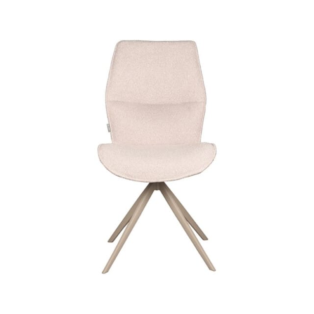 LABEL51 Comfy Eetkamerstoel - Naturel - Stof - Taupe Metaal - Stoel - Normale eetkamerstoel