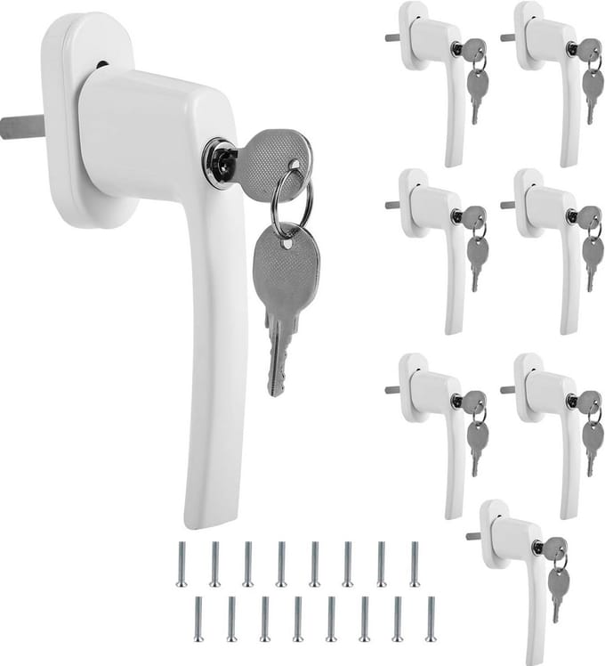 Afsluitbare aluminium raamgreep met sleutel - Veiligheidsraamgreep voor optimale kinderveiligheid