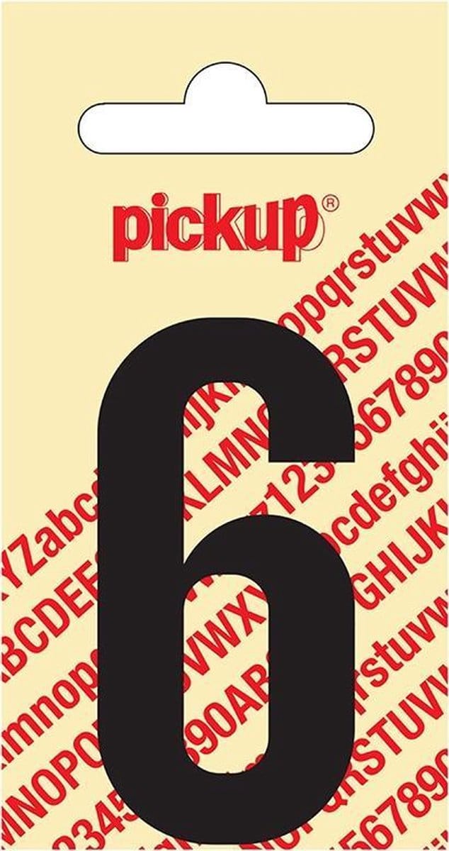 Pickup plakcijfer Nobel 60 mm zwart 6 - 310020606