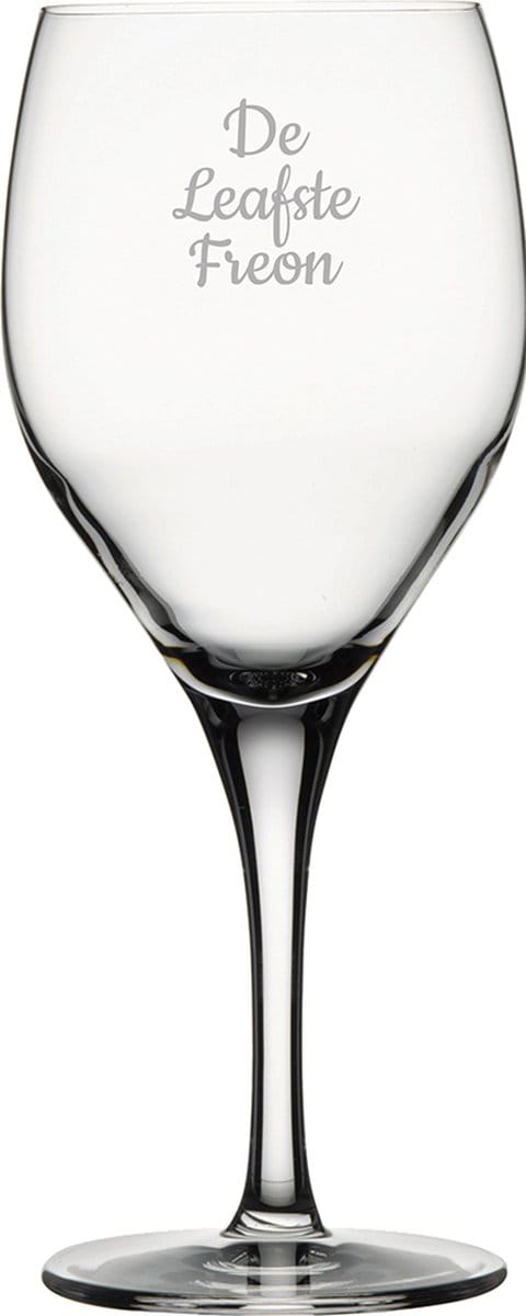 Gegraveerde witte wijnglas 34cl De Leafste Freon