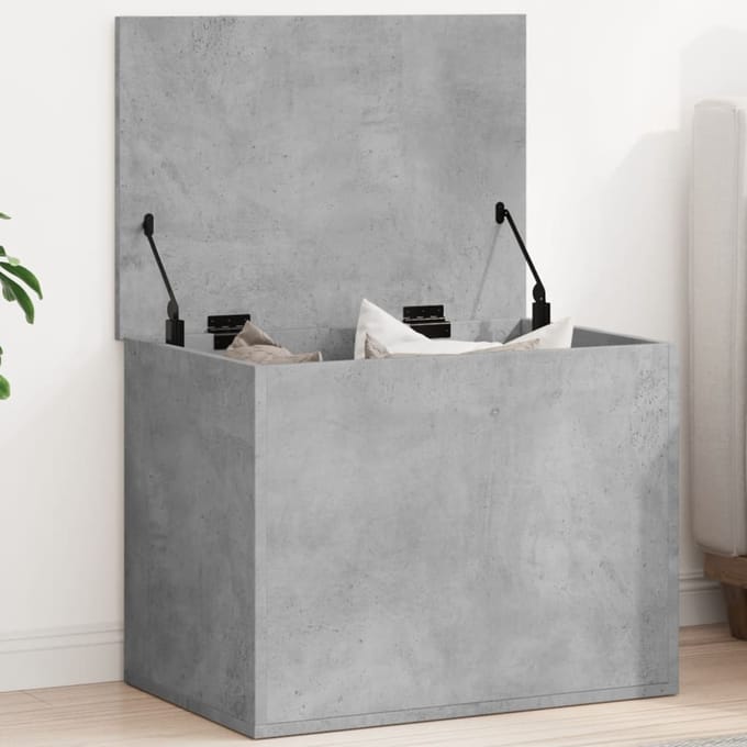 vidaXL - Opbergbox - 60x42x46 - cm - bewerkt - hout - betongrijs