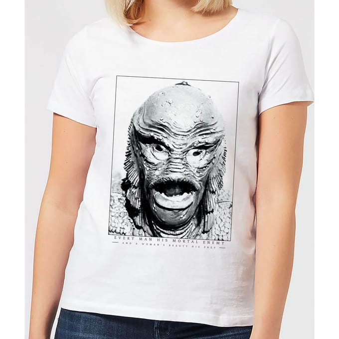 Universal Monsters Creature From The Black Lagoon Portrait Dames T-shirt - Wit - S