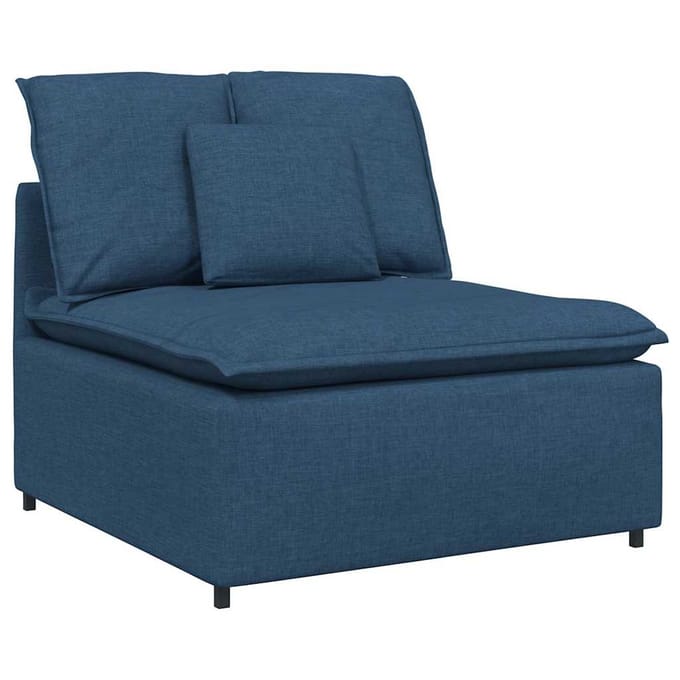 vidaXL Modulaire bank middenmodule met kussens 100 cm blauw