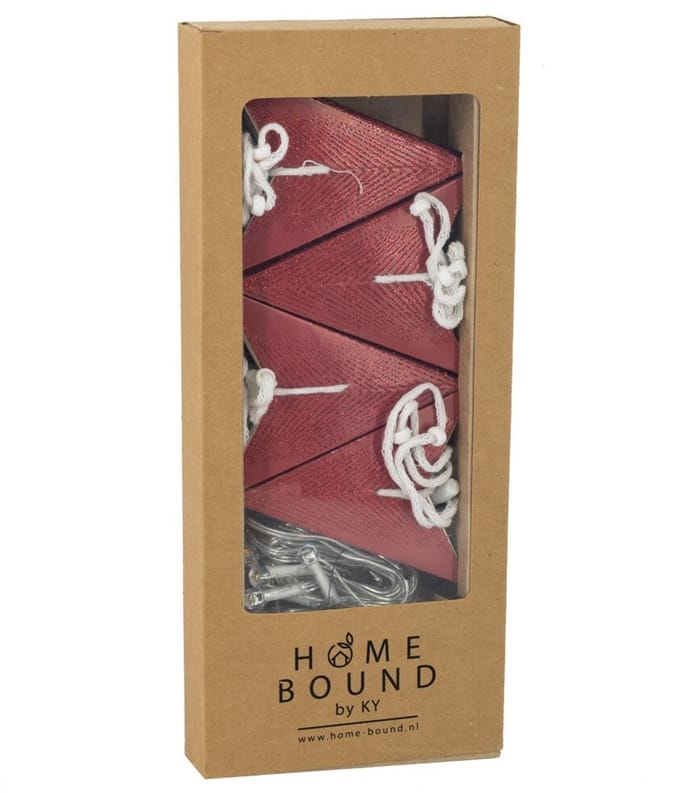 Kerstster slinger 8 stuks met timer red