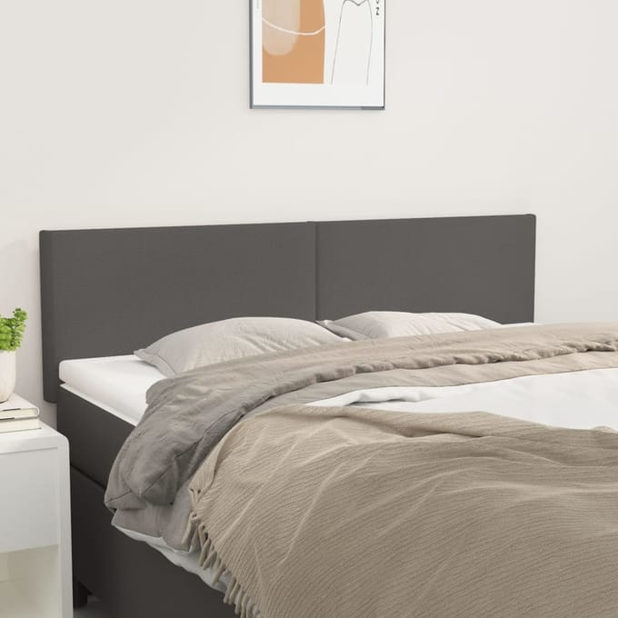 vidaXL - Hoofdborden - 144x5x78/88 - cm - kunstleer - grijs