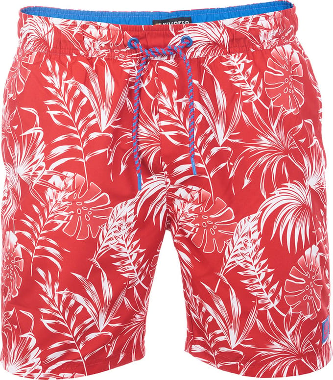riverso Heren Short RIVKai bequem Rood M Volwassenen Zwemshort met Print met Elastische Band