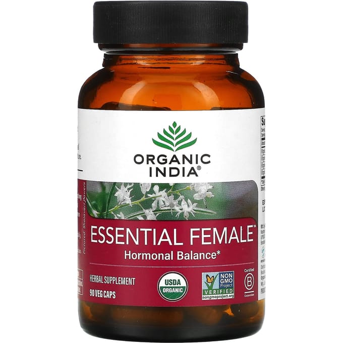 Organic India, Essentieel Vrouwelijk, Hormoonbalans, 90 Plantaardige Capsules