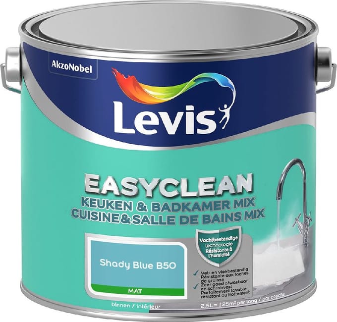 Levis - Easyclean Keuken & Badkamer Mix - Shady Blue B50 - Mengverf - 2,5 L