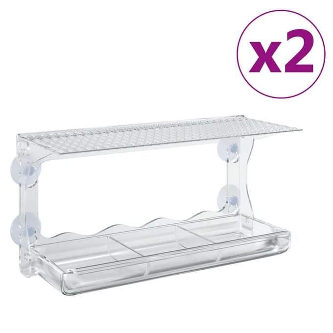 vidaXL - Vogelvoederbakken - voor - raam - 2 - st - 30x12x15 - cm - acryl