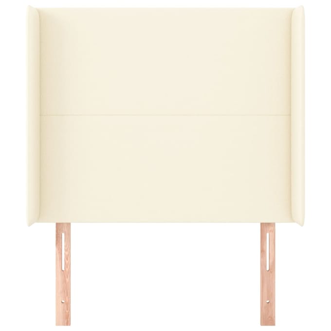 vidaXL - Hoofdbord - met - randen - 103x16x118/128 - cm - kunstleer - crèmekleurig