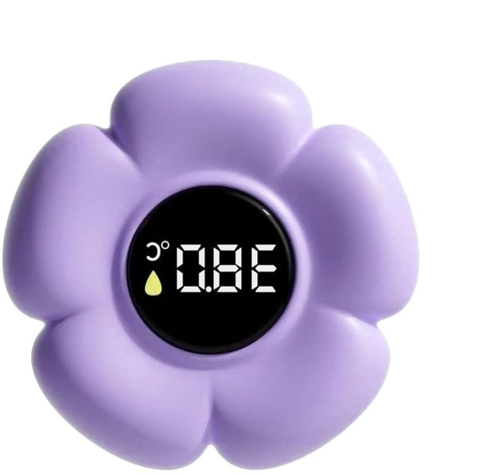 Badthermometer - Waterthermometer Sensor - Veilig Baden - Snelle Digitale Meting - 8x8cm - Paars