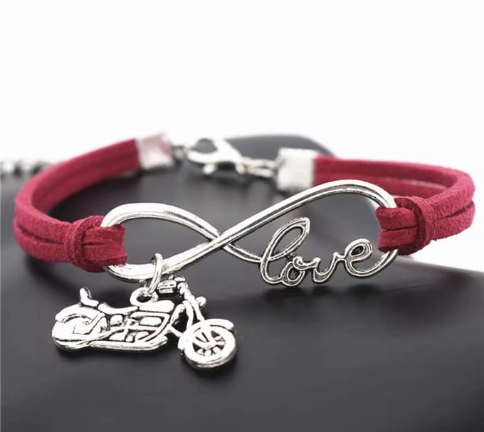12Getit Armbandje hardroze met motor hangertje