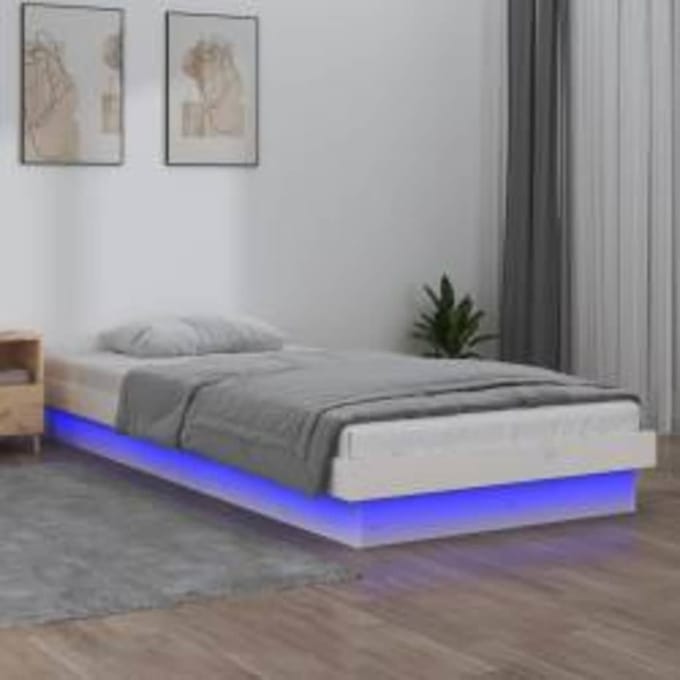 vidaXL - Bedframe - LED - massief - hout - 90x200 - cm