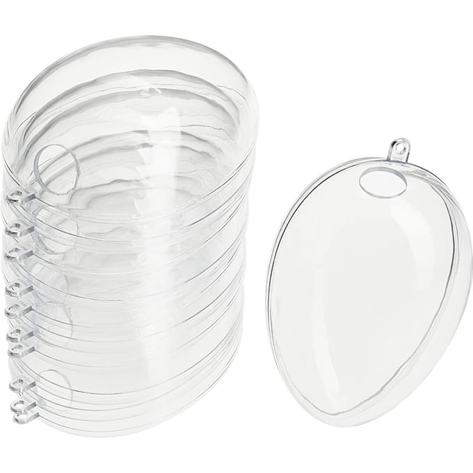 VBS Acryl ei met gat, 6 stuks - 10 cm