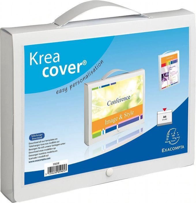 Exacompta Kreacover®PP 8/10de Opbergtas met handvat - 25x33 cm - Wit - 5925E