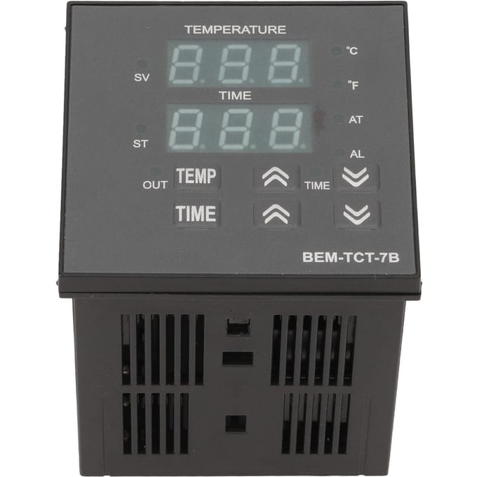 Thermostaat Tijd Digitaal Display K Type Ingang Temperatuurregelaar voor Hittepersmachine 100?240V gray