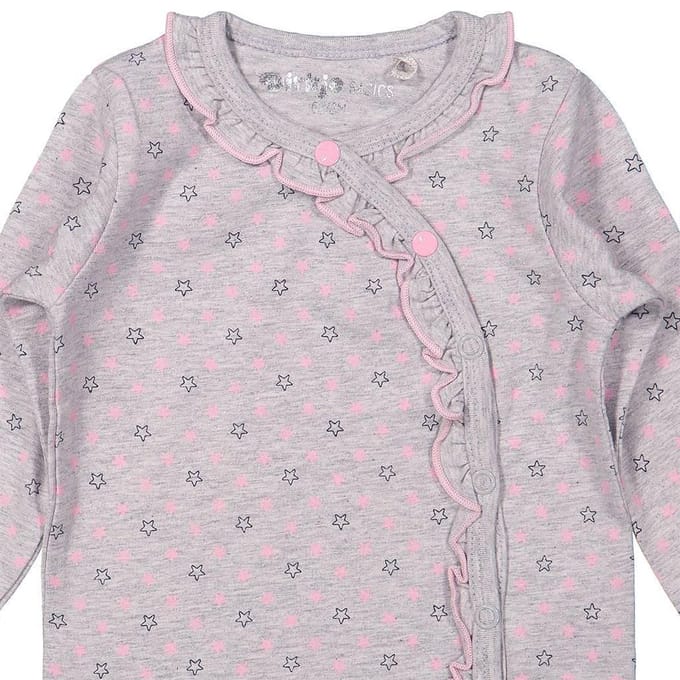 Dirkje Overslag shirtje stars grey melee  -  Maat  68