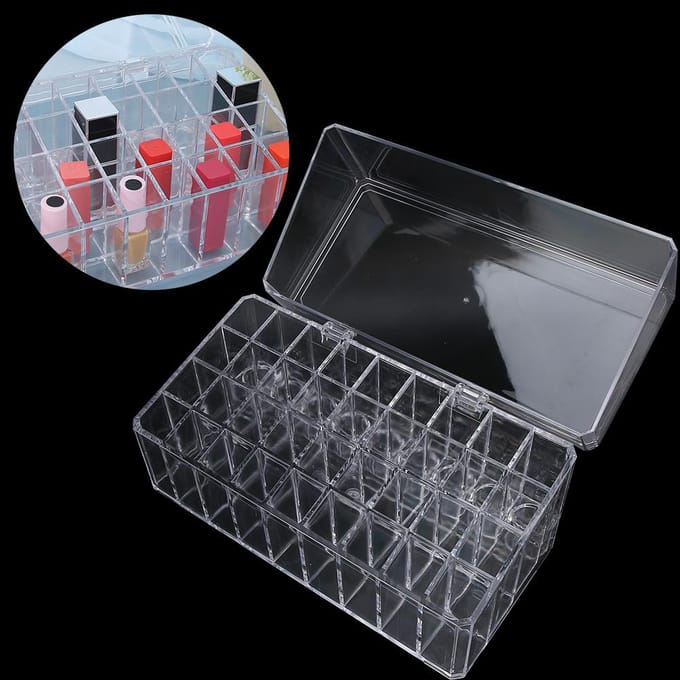 36 Vakken Stofdicht Transparant Lippenstift Opbergdoos Organizer Opbergrek gray