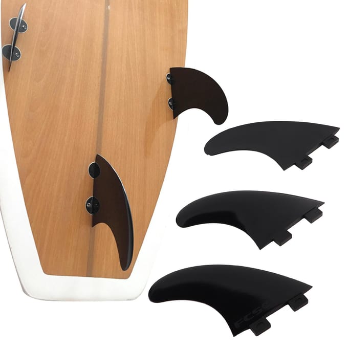3-delige set Duurzame G5 Surfplankvin Surfplanken Accessoire Waterafleiding Links Midden Rechts Zwart black