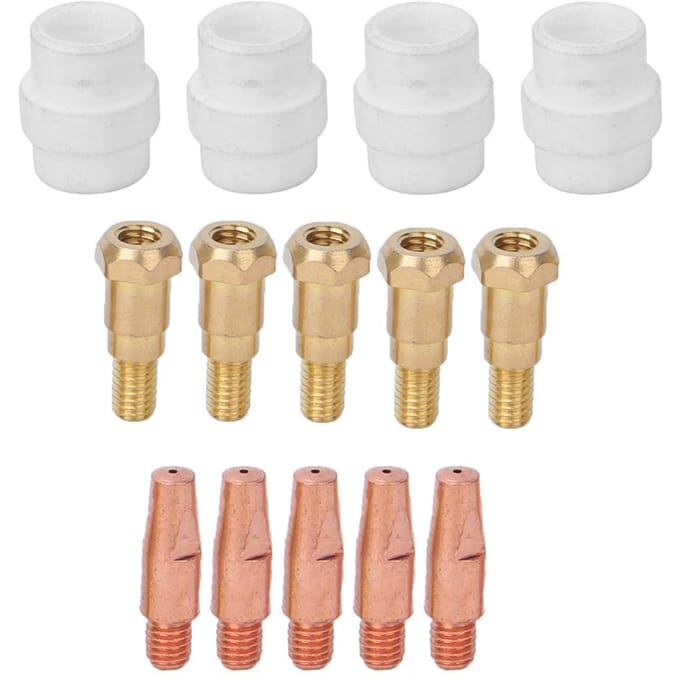 14 stuks Contacttip Gasdiffuser Tiphouder Set voor Binzel 24KD MIG Lasbrander 1.0mm